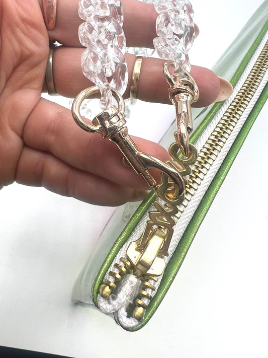 Julie Mollo! Clear Acrylic Chain Wristlet