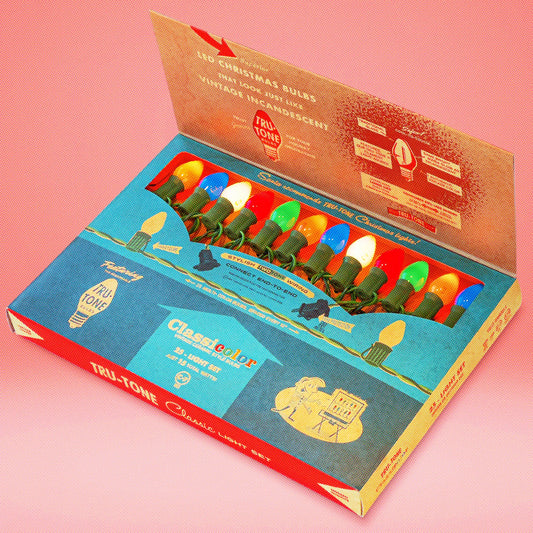 Tru-Tone Vintage Style LED Christmas Lights - C7 25-Light Set [Classicolor]