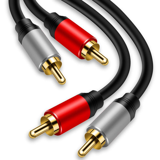 Tan QY 2RCA to 2RCA Gold-Plated Cable 3Ft