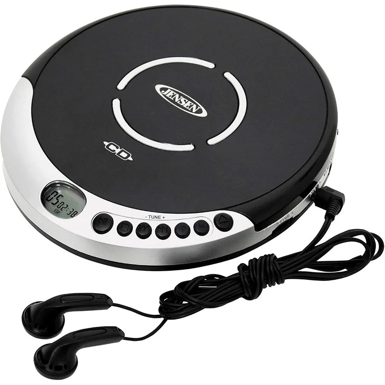 Jensen CD60R Personal Portable CD Player with Digital FM Radio and Earbuds [Black]