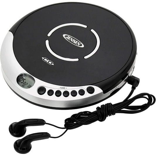 Jensen CD60R Personal Portable CD Player with Digital FM Radio and Earbuds [Black]