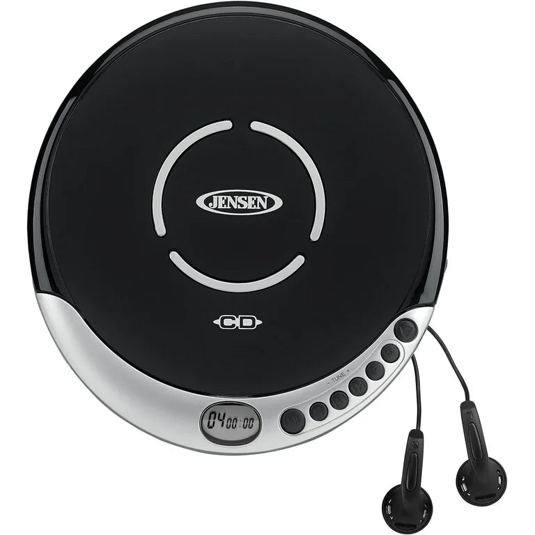 Jensen CD60R Personal Portable CD Player with Digital FM Radio and Earbuds [Black]