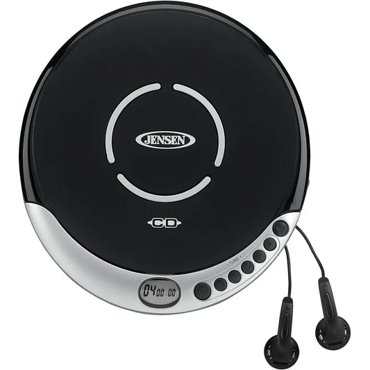 Jensen CD60R Personal Portable CD Player with Digital FM Radio and Earbuds [Black]