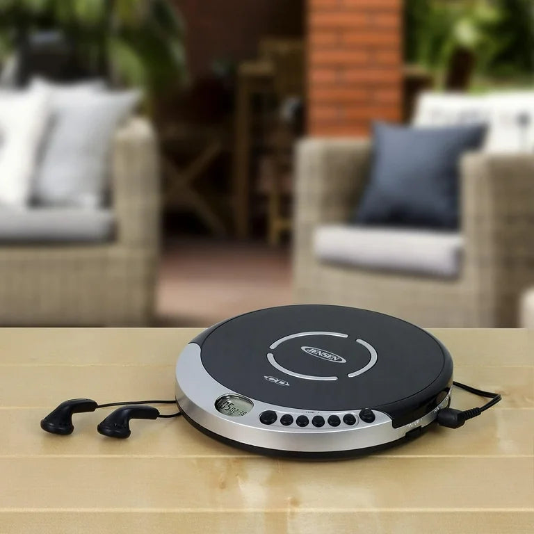 Jensen CD60R Personal Portable CD Player with Digital FM Radio and Earbuds [Black]