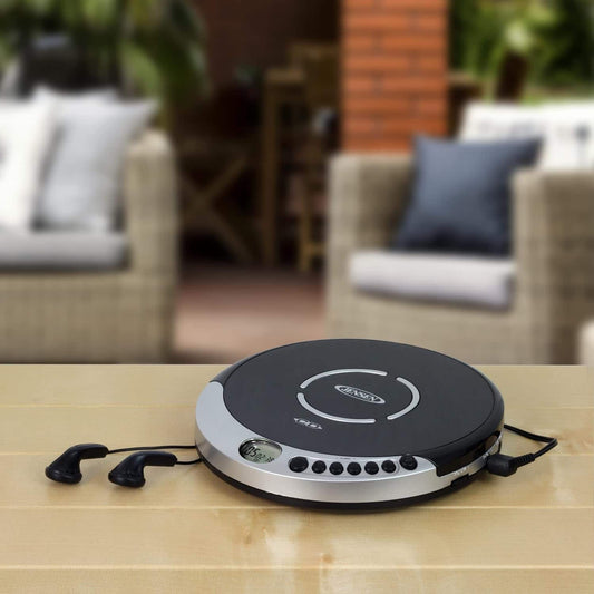 Jensen CD60RBT Personal Portable Bluetooth CD Player with Digital FM Radio and Earbuds [Black]