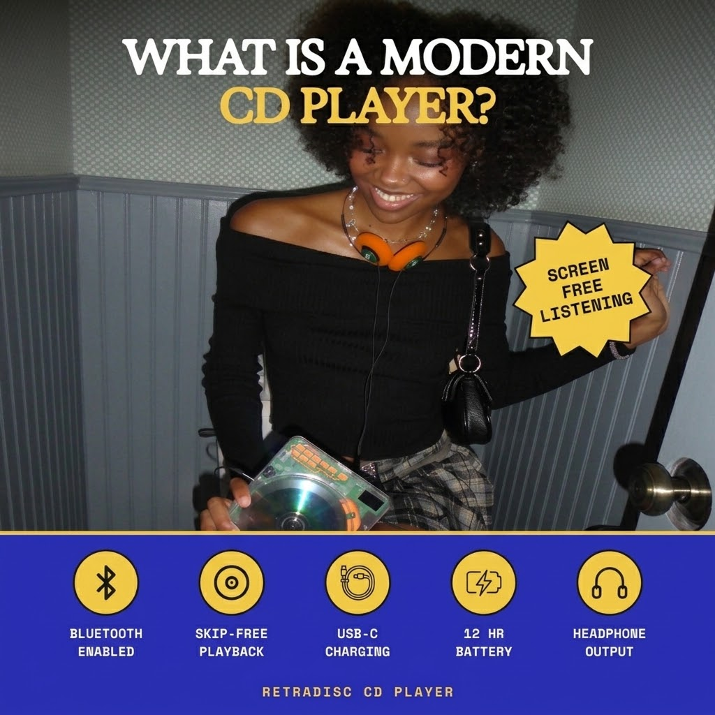 Kickback Retradisc Y2K Portable CD Player with Bluetooth PRE-ORDER