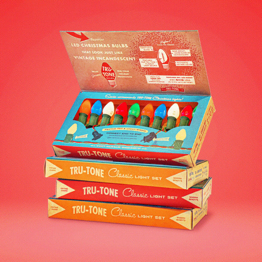 Tru-Tone Vintage Style LED Christmas Lights - C7 10-Light Set [Classicolor]