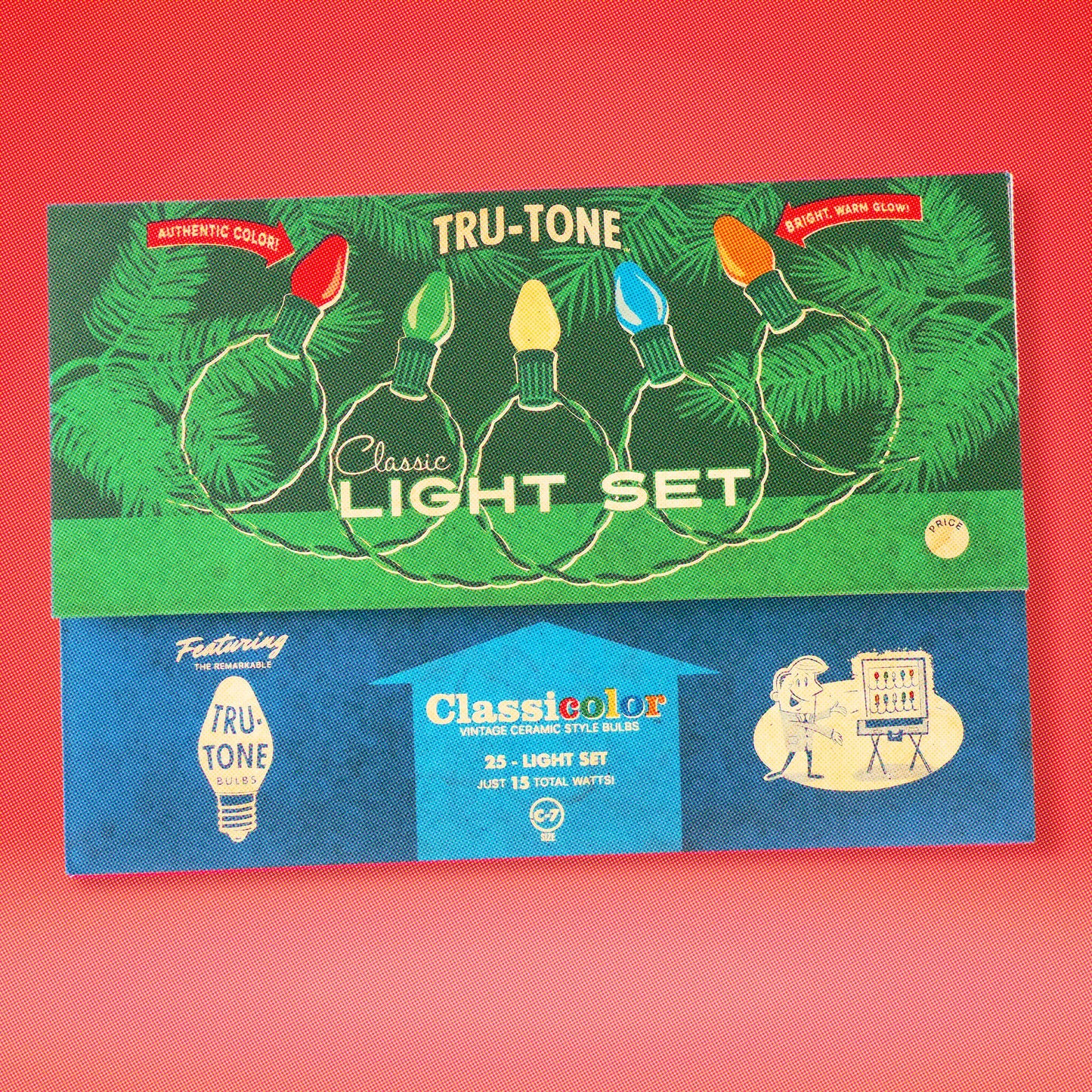 Tru-Tone Vintage Style LED Christmas Lights - C7 25-Light Set [Classicolor]