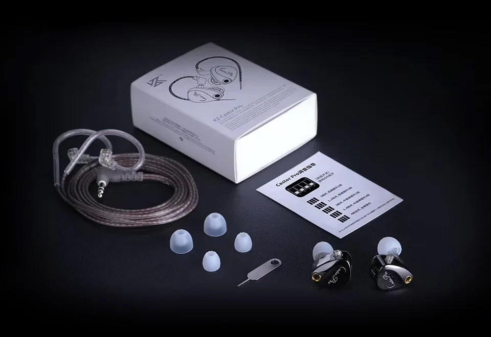 KZ Castor Pro Dynamic In-Ear Headphones Monitors IEM w/ Mic